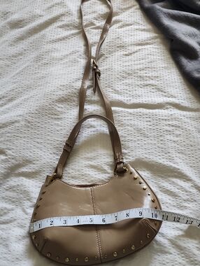 Antik Kraft Taupe Studded Leather Crossbody Bag